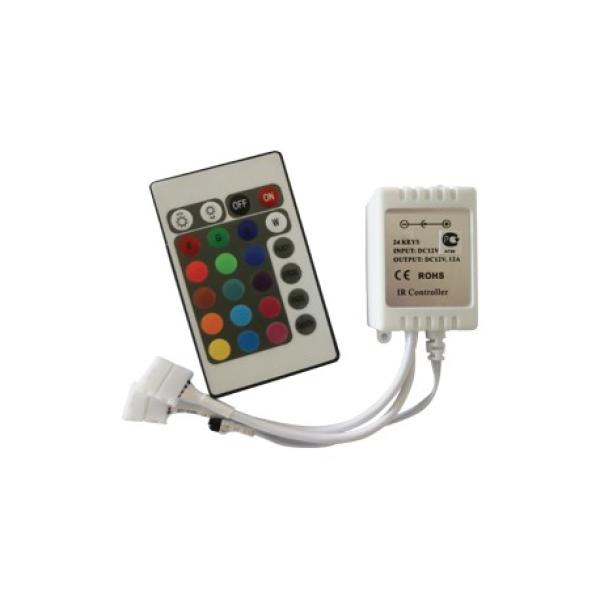 Контроллер RGB Ecola CRS144ESB, 12В, 144Вт, ИК ПДУ 24 кнопки, IP20