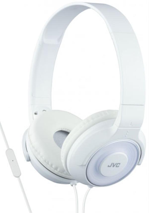 Наушники с микрофоном проводные дуговые закрытые JVC HA-SR225-W, 30мм, 10..24000Гц, кабель 1.2м, MiniJack, динамические, поворотные амбушюры, белый