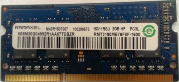Оперативная память SO-DIMM DDR3  2GB, 1600МГц (PC12800) RAMAXEL RMT3190ME76F8F-1600, 1.35В