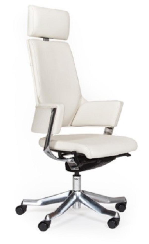 Кресло Chairman CH 260, белый, кожа/кожзаменитель, механизм качания SIN, закругленные подлокотники, крестовина-хром, регулировка высоты сиденья - газлифт, до 120кг