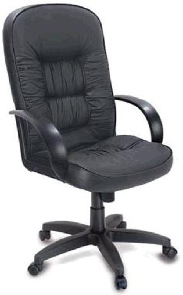Кресло Chairman CH 416, черный, экокожа, механизм качания TG, закругленные подлокотники, крестовина-пластик, регулировка высоты сиденья - газлифт, до 120кг