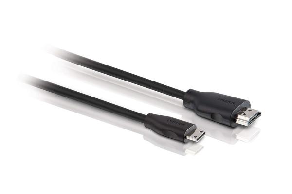 Кабель HDMI штырь - MiniHDMI штырь  1.5м Philips SWV2472W/10, поддержка 3D, канал возврата аудио, экранированный