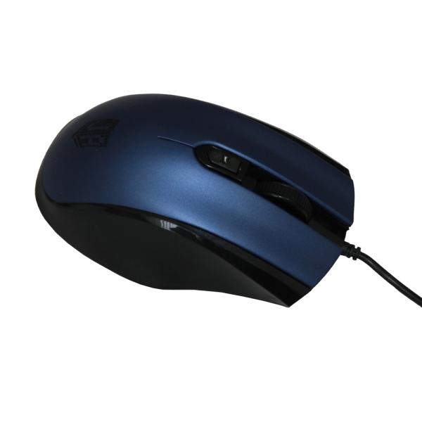 Мышь оптическая JETAccess Comfort OM-U50, USB, 3 кнопки, колесо, 1600/1200/800dpi, синий-черный