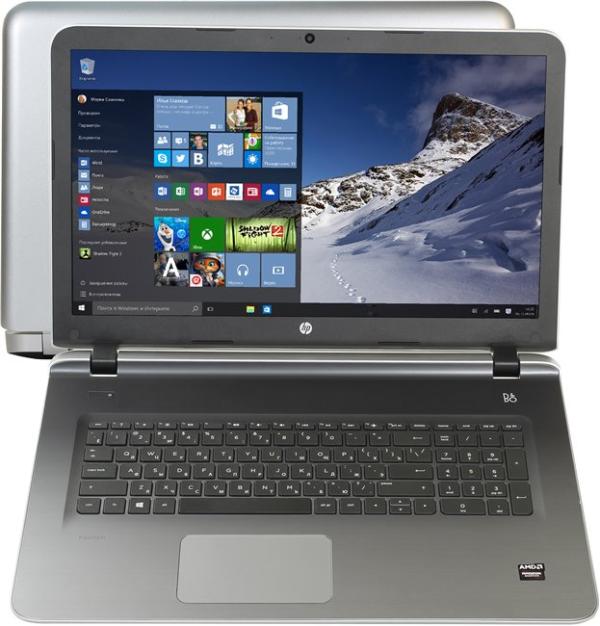 Ноутбук 17" HP Pavilion 17-g155ur (P0H16EA), AMD A10-8700P 1.8 4GB 500GB 1600*900 R7 M360 2GB DVD-RW USB2.0/2USB3.0 LAN WiFi BT HDMI камера SD 2.9кг W10 серебристый-черный
