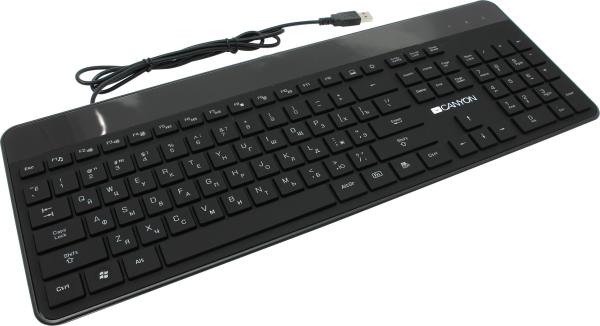 Клавиатура Canyon CNS-HKB5RU, USB, Multimedia 2 кнопки, подсветка, черный