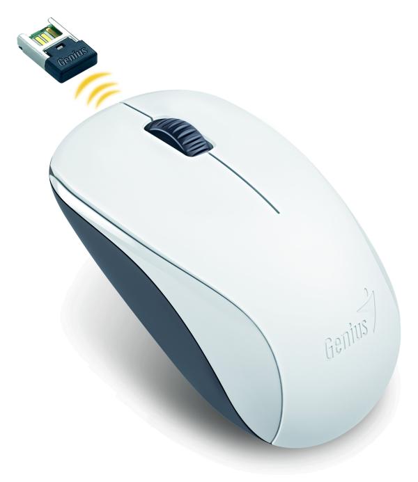 Мышь беспроводная оптическая Genius NX-7000, USB, 3 кнопки, FM, 1200dpi, 1*AA, для ноутбука, белый-черный