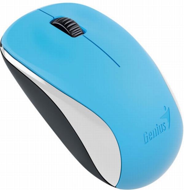 Мышь беспроводная оптическая Genius NX-7000, USB, 3 кнопки, FM, 1200dpi, 1*AA, для ноутбука, голубой-черный