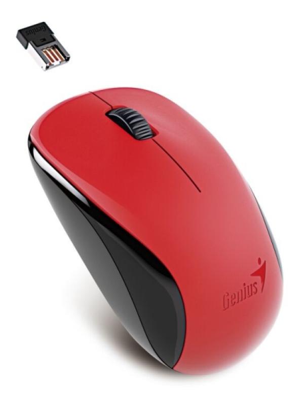 Мышь беспроводная оптическая Genius NX-7000, USB, 3 кнопки, FM, 1200dpi, 1*AA, для ноутбука, красный-черный