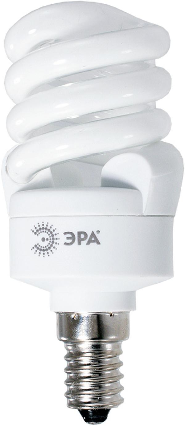 Лампа E14 энергосберегающая Эра F-SP-11-827-E14, 11/60Вт, теплый белый, 2700К, 650Лм, 10000ч, спираль, 42/95мм