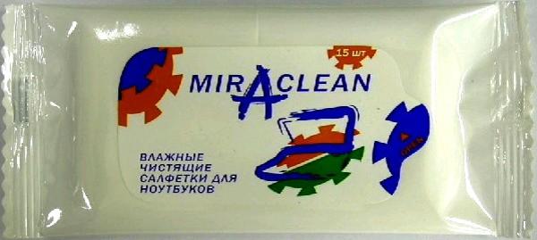 Средство для очистки корпусов ноутбуков MiraClean 24132, салфетки влажные, 15шт