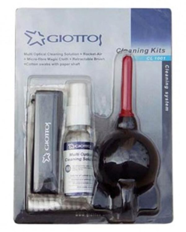 Средство для очистки оптики Giottos CL1001, воздушная груша, жидкость 30мл, салфетка, кисточка, ватные палочки 10шт