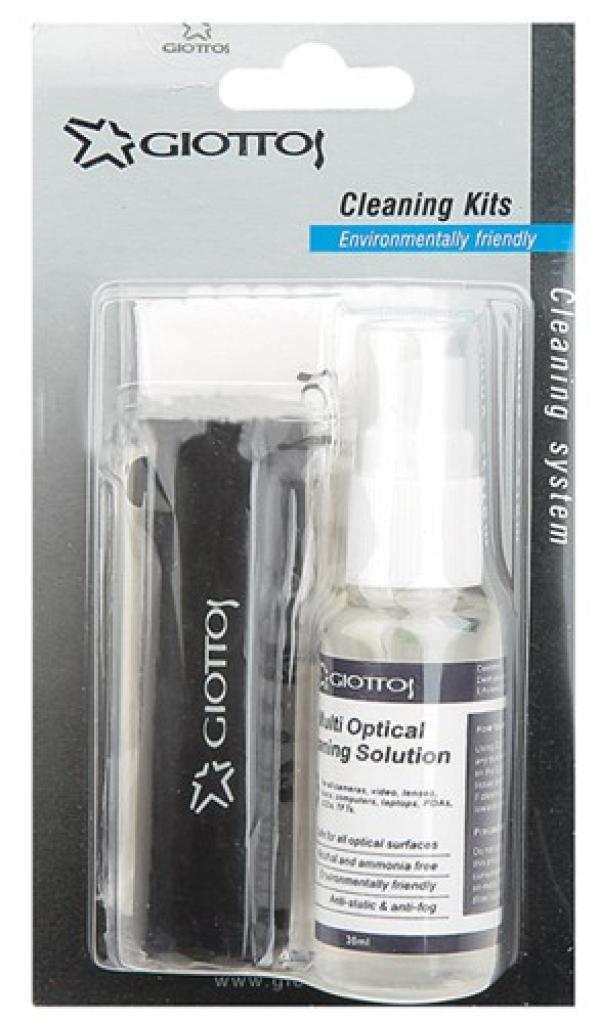 Средство для очистки оптики Giottos CL1011, жидкость 30мл, салфетка, кисточка, ватные палочки 10шт