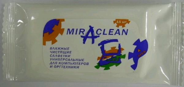 Средство для очистки офисного оборудования MiraClean 24114, салфетки влажные, 15шт