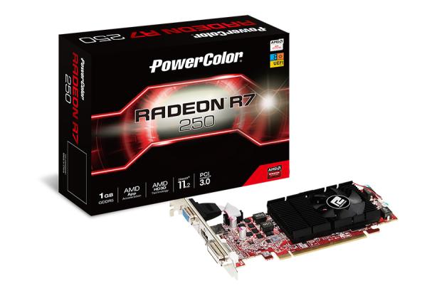 Видеокарта PCI-E Radeon R7 250X PowerColor AXR7 250X 1GBD5-HLE, 1GB GDDR5 128bit 800/4500МГц, PCI-E3.0, HDCP, DVI/HDMI/VGA, CrossFireX, 95Вт