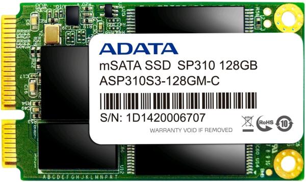 Накопитель SSD mSATA  128GB A-Data ASP310S3-128GM-C, SATAIII, MLC, 540/200MB/s, NCQ