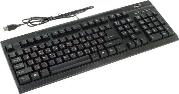 Клавиатура Genius KB-125, USB, Multimedia 3 кнопки, черный