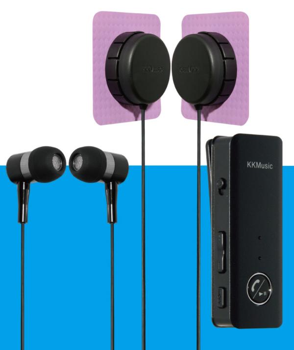Наушники с микрофоном беспроводные BT вставные 4D Music (KK-168), виброэффект/массажер, Bluetooth 4.0, USB, 1.5ч/6.2ч, черный