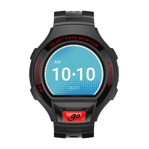 Часы наручные Alcatel GO Watch (SM03), сенсорный 1.22", для смартфонов, BT, IP67, Android, черный