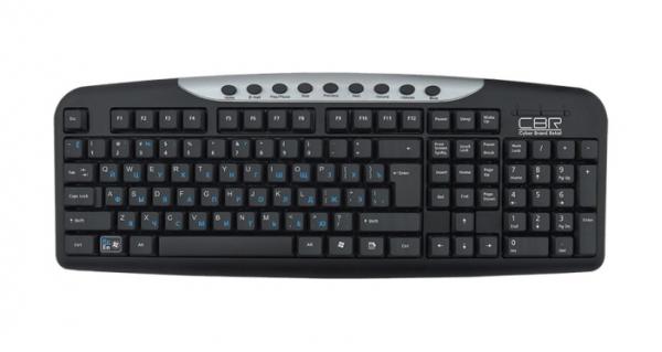 Клавиатура CBR KB 300M, USB, Multimedia 9 кнопок, черный