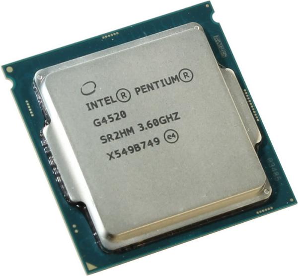 Процессор S1151 Intel Pentium Dual-Core G4520 3.6ГГц, 2*256KB+3MB, 8ГТ/с, Skylake 0.014мкм, Dual Core, видео 350МГц, 54Вт