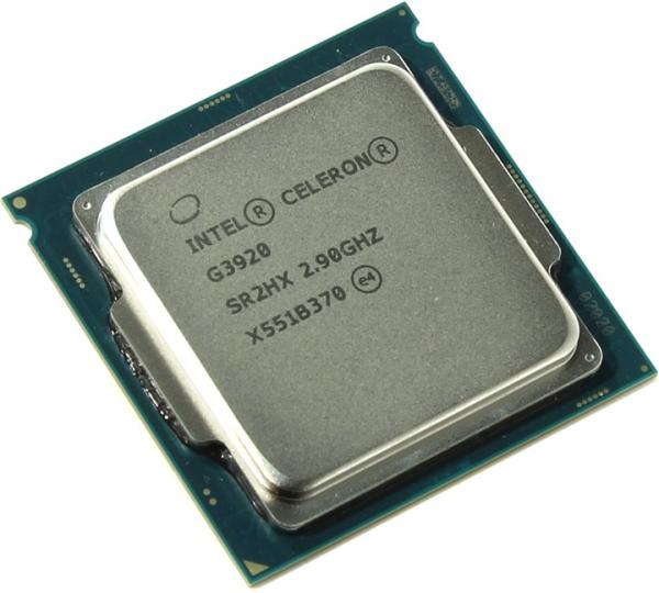 Процессор S1151 Intel Celeron G3920 2.9ГГц, 2*256KB+2MB, 8ГТ/с, Skylake 0.014мкм, Dual Core, видео 350МГц, 54Вт