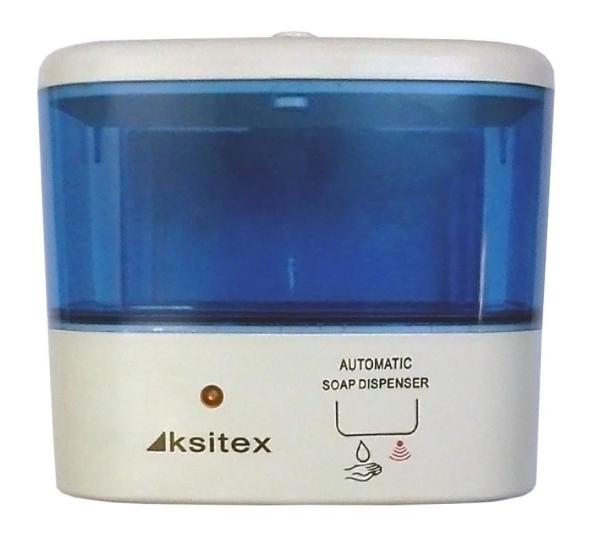 Диспенсер для мыла Ksitex SD A2-500, настенный, 0.5л, сенсорный, 4*R6 (AA), белый-синий, без мыла, без батареек