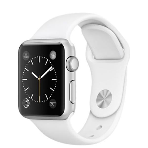 Часы наручные Apple Watch Sport 38mm (MJ2T2RU/A), сенсорный 1.3", для смартфонов, BT, WiFi, NFC,watchOS, серебристый/белый