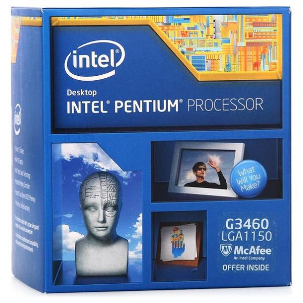 Процессор S1150 Intel Pentium Dual-Core G3460 3.5ГГц, 2*256KB+3MB, 5ГТ/с, Haswell 0.022мкм, Dual Core, видео 350МГц, 53Вт, BOX