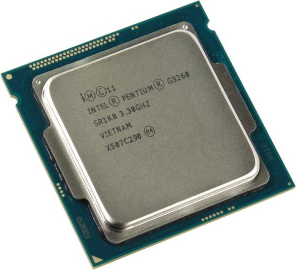 Процессор S1150 Intel Pentium G3260 3.3ГГц, 2*256KB+3MB, 5ГТ/с, Haswell 0.022мкм, Dual Core, видео 1100МГц, 53Вт