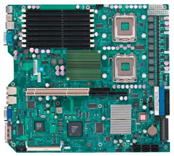 Материнская плата Dual S771 Supermicro X7DBR-8, i5000P, 8DDR2 667 ECC FB-DIMM, VGA, 6*SATAII RAID (5), 4*USB2.0, COM, 2*LAN1Gb, eATX