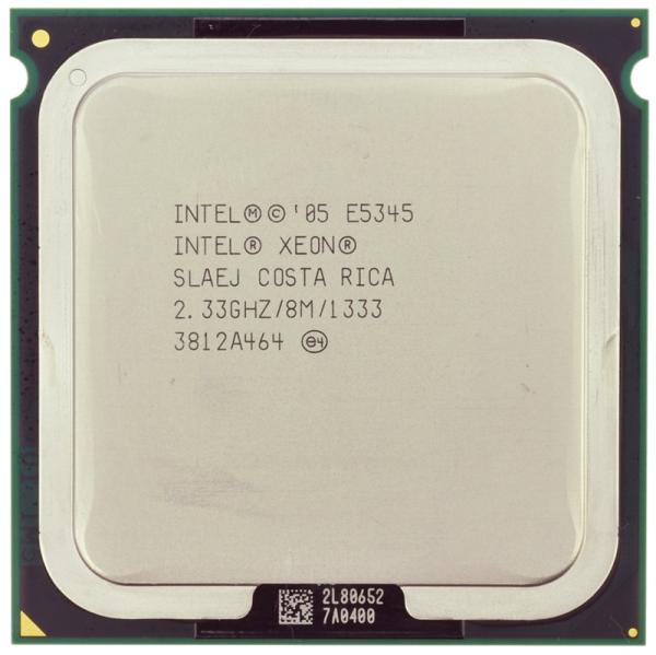 Процессор S771 Intel Xeon E5345 2.33ГГц, 2*4096ch, 1333МГц, Clovertown 0.065мкм, Quad Core, 80Вт