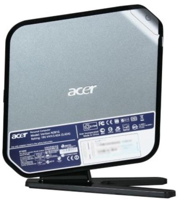 Компьютер неттоп Acer Veriton N282G, Atom D525 1.8 Dual Core/ Звук Видео HDMI LAN1Gb WiFi USB2.0/ DDR3 2GB/ 250GB / MMC/SD 65Вт черный W7P, восстановленный