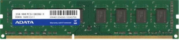 Оперативная память DIMM DDR3  2GB, 1600МГц (PC12800) A-Data ADDU160022G11-B, 1.35В