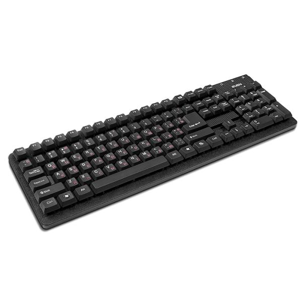Клавиатура Sven Standard 301, PS/2, влагозащищенная, черный