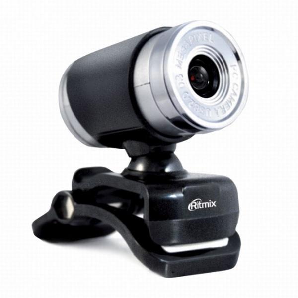 Видеокамера USB2.0 Ritmix RVC-007M, 640*480, до 30 fps, крепление на монитор, встр. микрофон, черный-серебристый