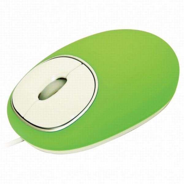 Мышь оптическая Ritmix ROM-340 Antistress, USB, 3 кнопки, колесо, 1000dpi, силикон, зеленый-белый