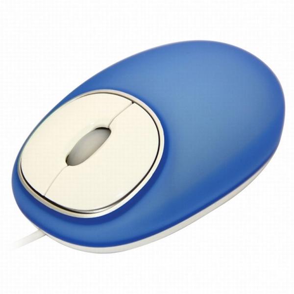 Мышь оптическая Ritmix ROM-340 Antistress, USB, 3 кнопки, колесо, 1000dpi, силикон, синий-белый