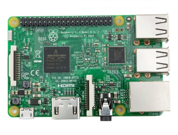 Материнская плата  с процессором Raspberry Pi 3 Model B 1Gb, ARMv8 1.2GHz, 1GB, HDMI, microSD, Звук, 4USB2.0, LAN