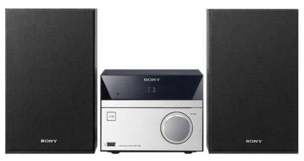 Музыкальный центр Sony CMT-SBT20, 2.0, 12Вт, CD, Mp3/WMA, радио, USB2.0, MiniJack, Bluetooth/NFC, черный-серебристый