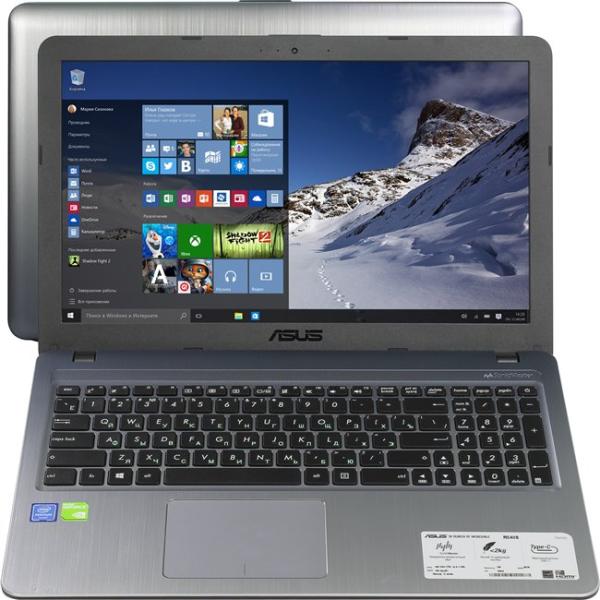 Ноутбук 15" ASUS R540SC-XX019T, Pentium N3700 1.6 2GB 500GB GT810M 1GB DVD-RW USB2.0/USB3.0 USB-C LAN WiFi BT HDMI/VGA камера SD 1.9кг W10 серебристый-черный