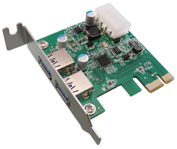 Контроллер USB3.0 Orient NC-3U2PELP, PCI-Ex1, 2*Ext, low profile