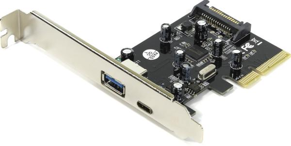 Контроллер USB3.0 Orient AM-31U2PE-AС, PCI-E2.0x1, 2*Ext, retail