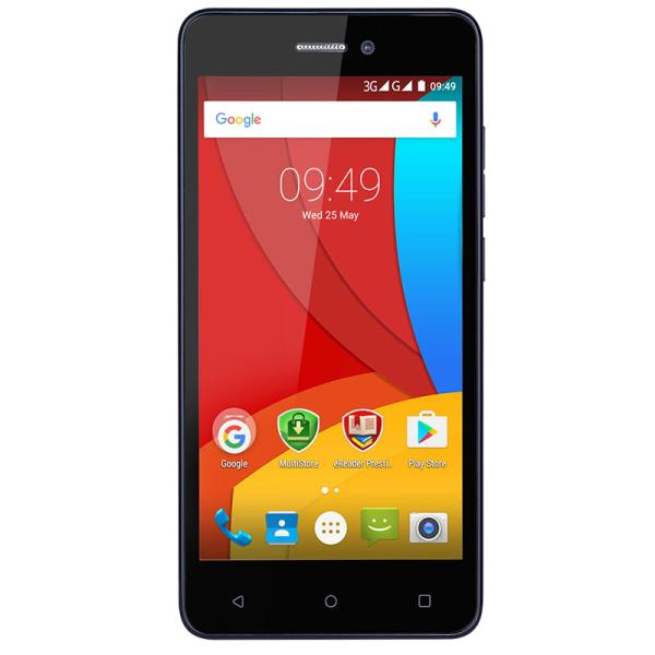 Смартфон 2*sim Prestigio Multiphone MUZE K5 (PSP5509DUO), 4*1ГГц, 8GB, 5" 1280*720, SD-micro, 4G/3G, GPS, BT, WiFi, G-sensor, 2 камеры 8/2Мпикс, Android 5.1, синий