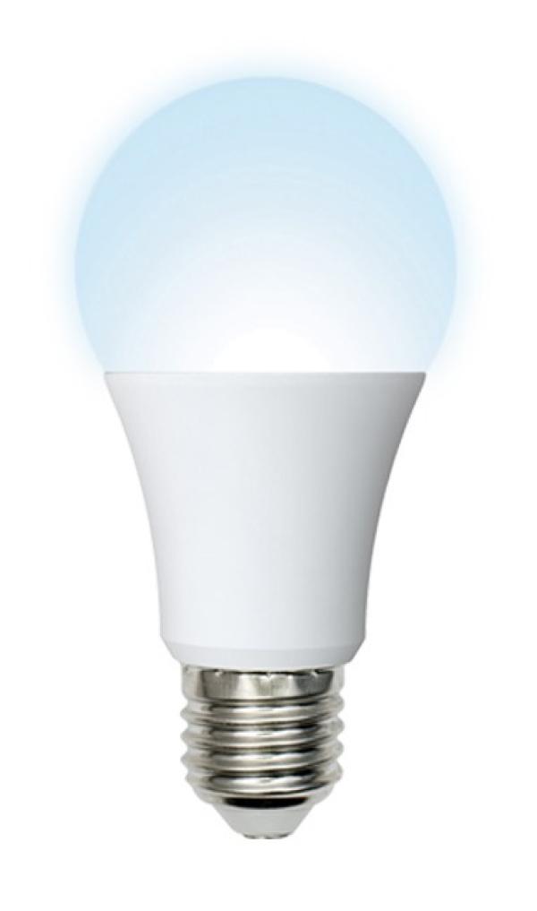 Лампа E27 светодиодная белая Volpe Optima LED-A60-12W/NW/E27/FR/O, 12/100Вт, нейтральный белый, 4500K, 175..250В, 1000Лм, 25000ч, груша, матовый, 60/112мм