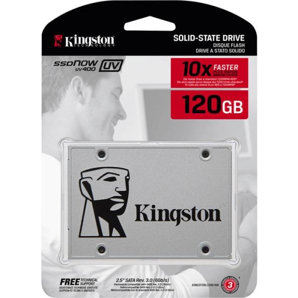 Накопитель SSD 2.5" SATA  120GB Kingston UV400 SUV400S37/120G, SATAIII, MLC, 550/350MB/s