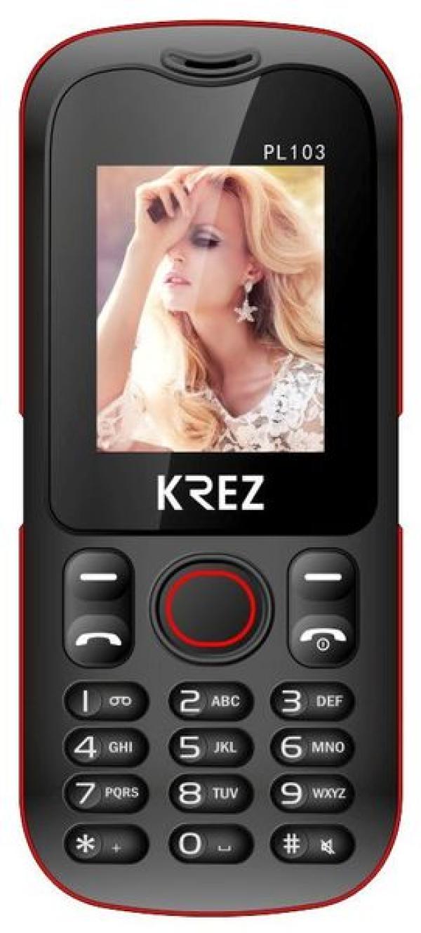 Мобильный телефон 2*SIM KREZ PL103BR DUO, GSM900/1800, 1.77" 160*128, камера 0.3Мпикс, SD-micro/SDHC-micro, BT, MP3 плеер, фонарь, красный