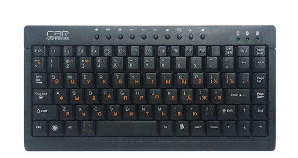 Клавиатура CBR KB 175, USB, Multimedia 10 кнопок, компактная, черный