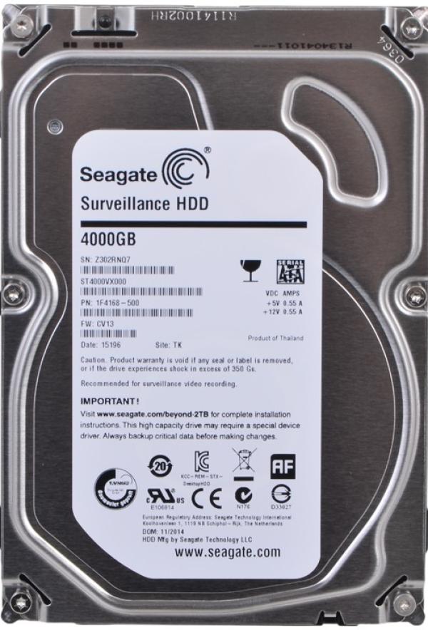 Жесткий диск 3.5" SATA 4TB Seagate Video 3.5 HDD ST4000VX000, SATAIII, 5900rpm, 64MB cache, NCQ, AF