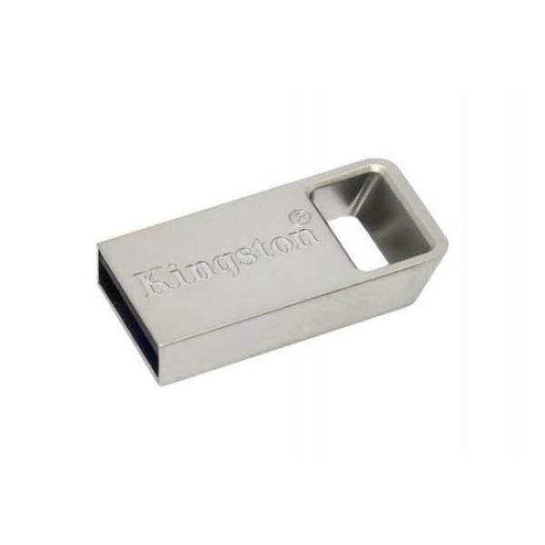 Флэш-накопитель USB3.1  32GB Kingston DataTraveler micro DTMC3/32GB, 100/15МБ/сек, компактный, серебристый, стильный дизайн, металлический корпус