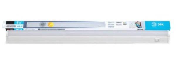 Светильник линейный светодиодный Эра LLED-01-08W-4000-W, 8Вт, нейтральный белый, 4000K, 220В, белый, 572мм